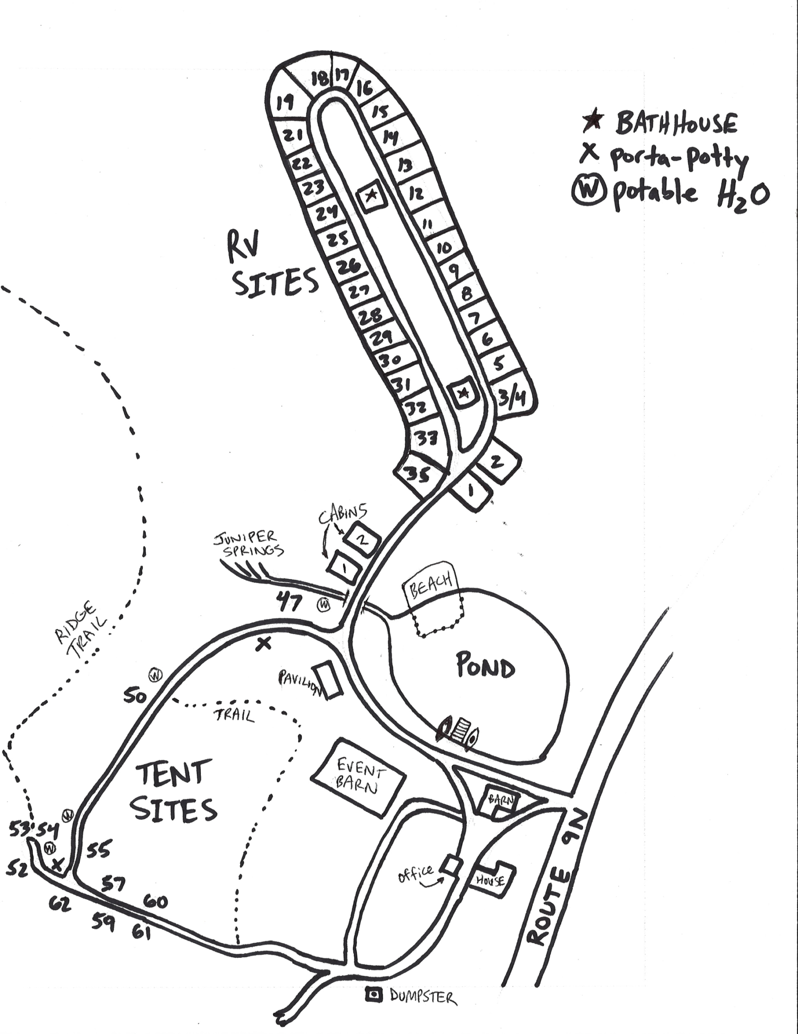 Campsite Map Rustic Barn Campground