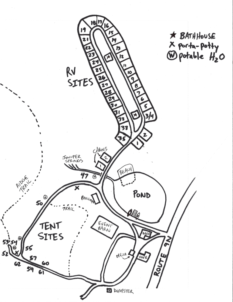 Campsite Map - Rustic Barn Campground